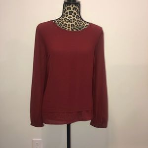 Brand new with tags! Michael Kors, long sleeve, burgundy blouse, sz XL